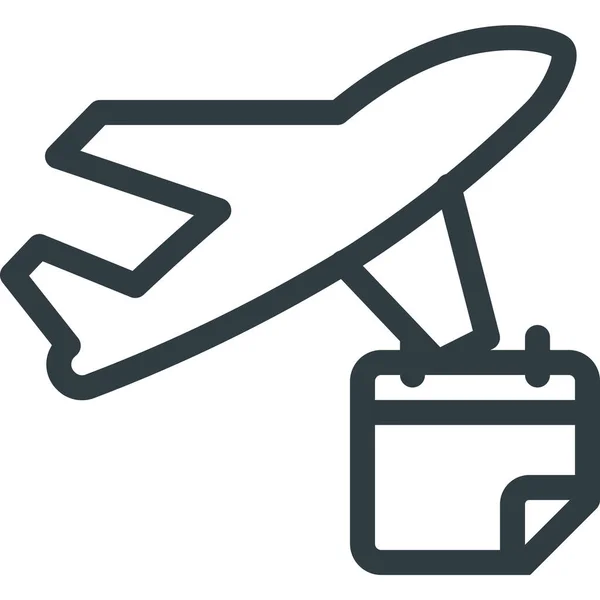 Flight Plane Reservation Icon Outline Style — Vettoriale Stock