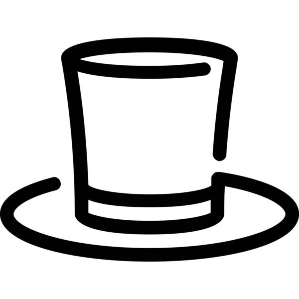 Εικονίδιο Κεφαλής Καπέλου Κυλίνδρου Στυλ Περίγραμμα — Διανυσματικό Αρχείο