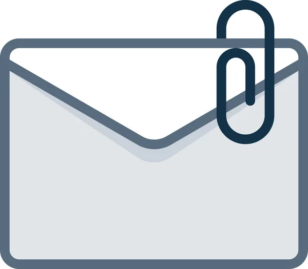 Icône Mail Clip Pièce Jointe Dans Style Contour Rempli — Image vectorielle