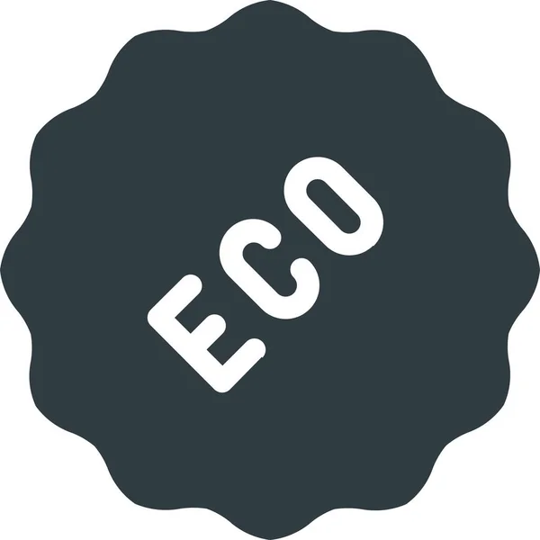 Bio Éco Autocollant Icône Dans Style Solide — Image vectorielle
