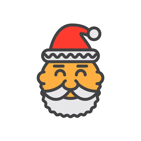 Icône Noël Claus Santa Dans Style Contour Rempli — Image vectorielle