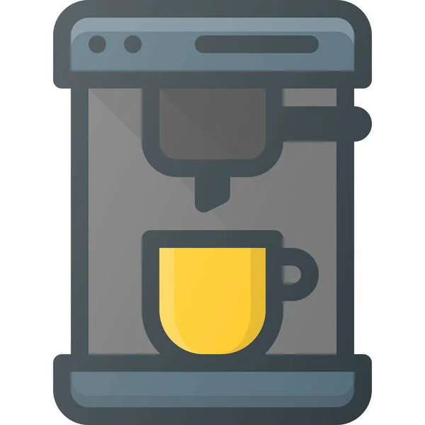 咖啡饮料图标充填轮廓风格 — 图库矢量图片