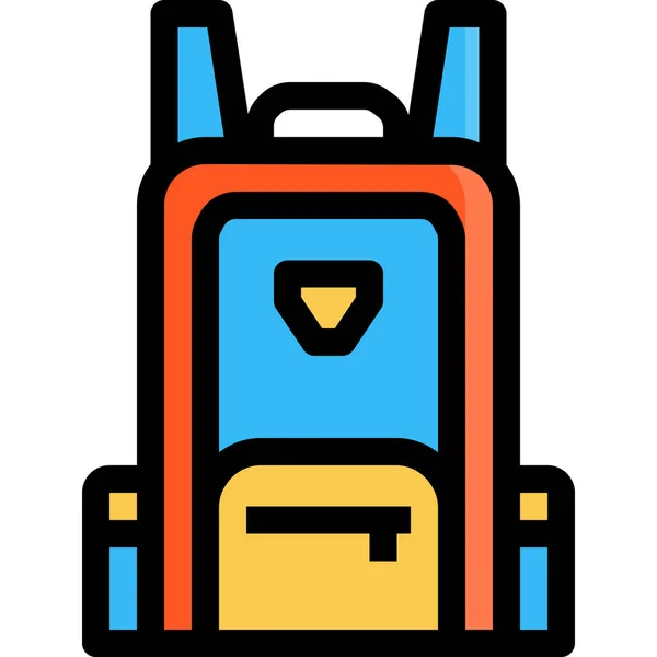 Backpack Bag Luggage Icon Filled Outline Style — Stock Vector