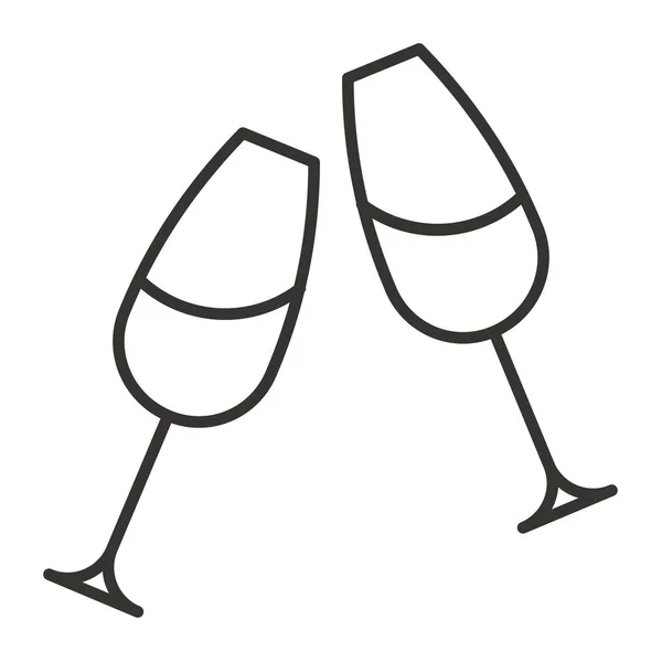 Alkohol Glas Ikon Kontur Stil — Stock vektor
