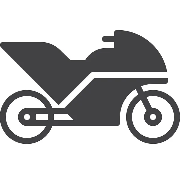 Motorcykel Motorcykel Ikon Solid Stil — Stock vektor