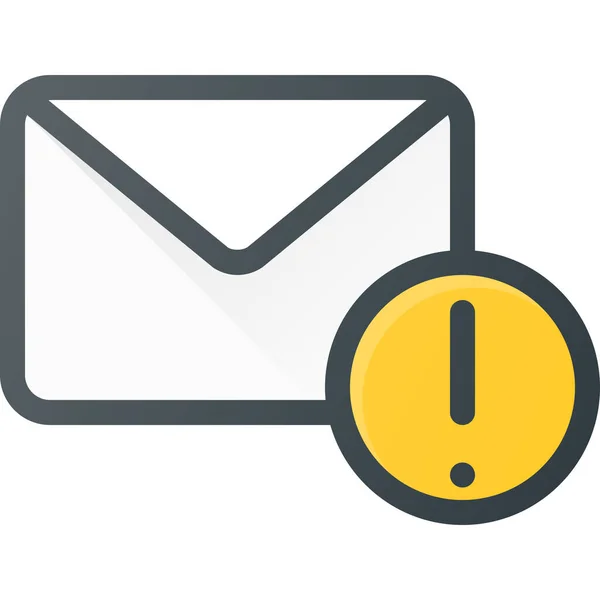 Attention Email Envelope Icon Filled Outline Style — Stock Vector