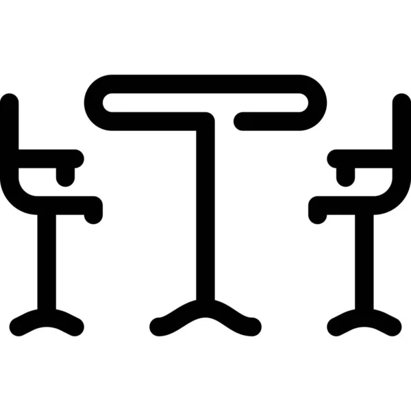 Іконка Обіднього Стільця Стилі Контур — стоковий вектор