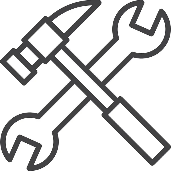 Hammer Maintenance Service Icon Outline Style — Stock Vector