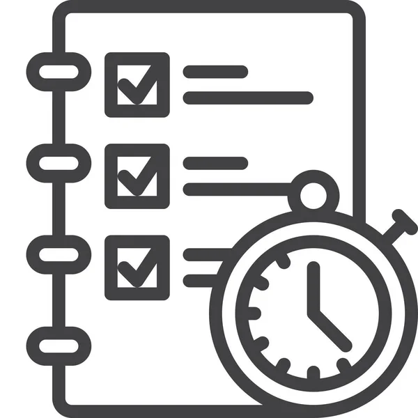 Checklist Icono Gestión Cronómetro — Archivo Imágenes Vectoriales