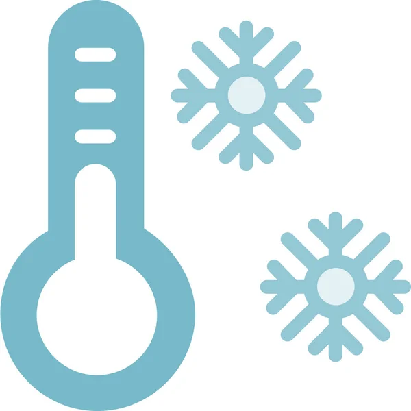 Cold Forecast Snowflake Icon Flat Style — Stock Vector
