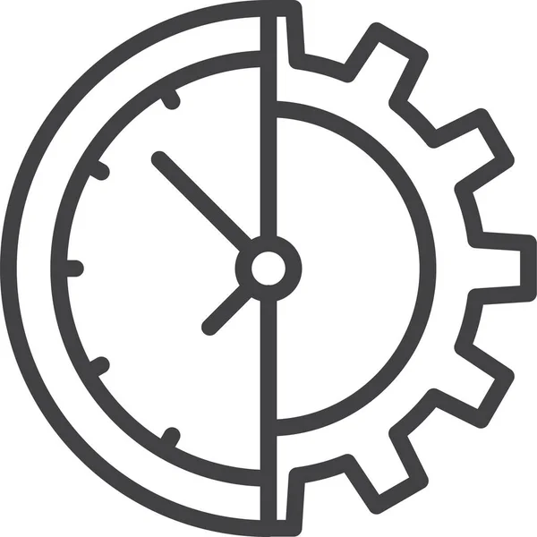 Icono Gestión Engranajes Reloj — Vector de stock