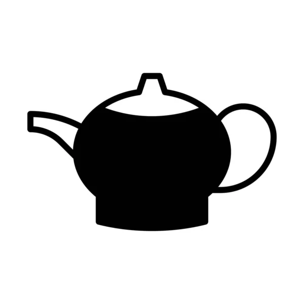 Чайник Кухонний Посуд Значок Суцільному Стилі — стоковий вектор