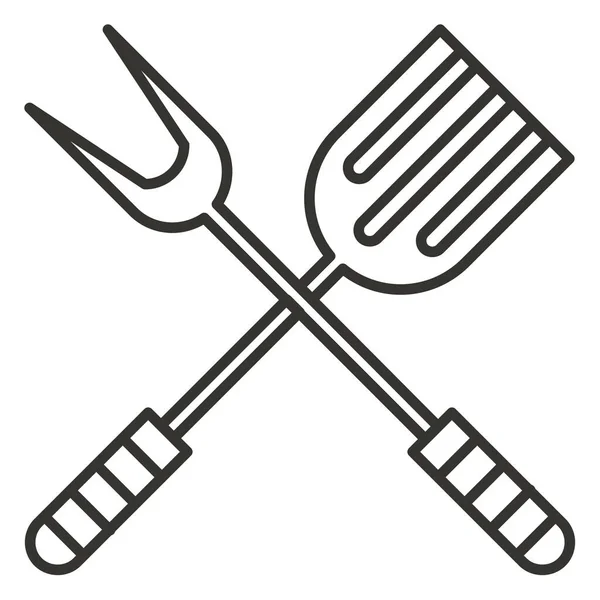 刀片烹调食物图标的轮廓风格 — 图库矢量图片