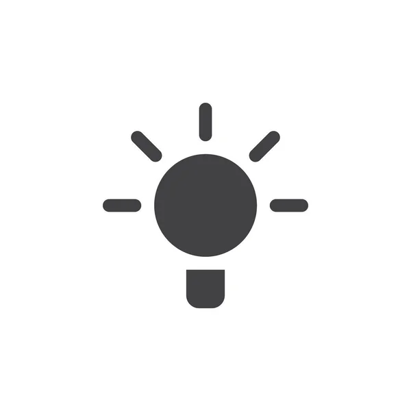 Icône Lumière Idée Ampoule Dans Style Solide — Image vectorielle
