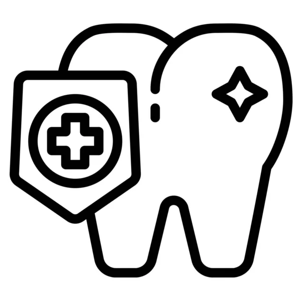 Dentista Dental Proteger Ícone Estilo Esboço —  Vetores de Stock