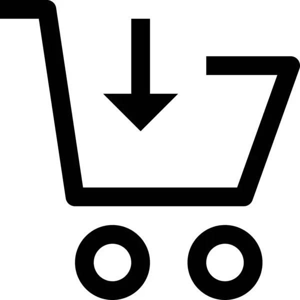 Warenkorb Legen Shoppinc Symbol Outline Stil — Stockvektor