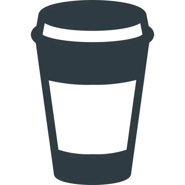 커피마시기의 아이콘 솔리드 스타일 — 스톡 벡터