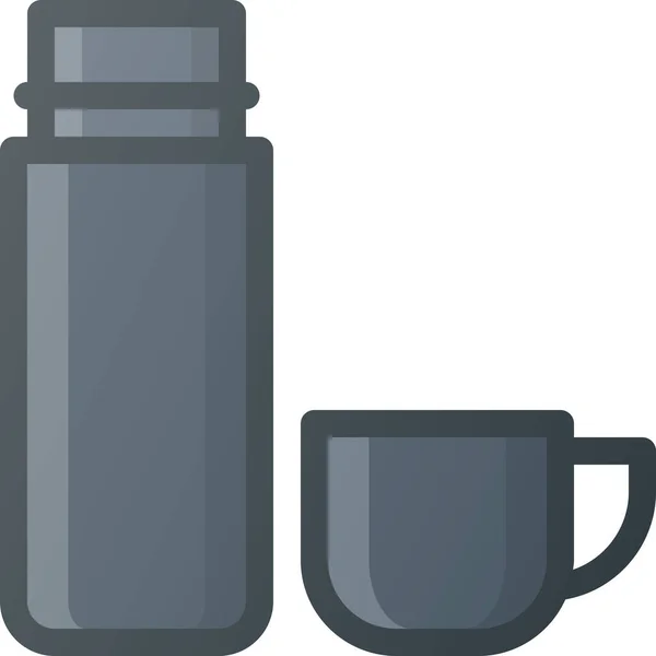 Coffee Hod Tea Icon Filled Outline Style — Stock Vector