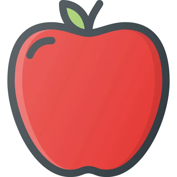 Значок Фруктів Яблучної Їжі Заповненому Стилі Контуру — стоковий вектор