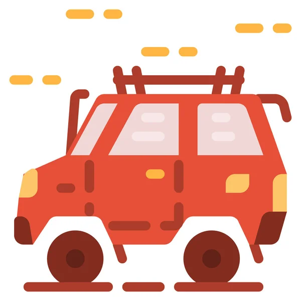 Car Jeep Transport Icon Flat Style — Stock Vector