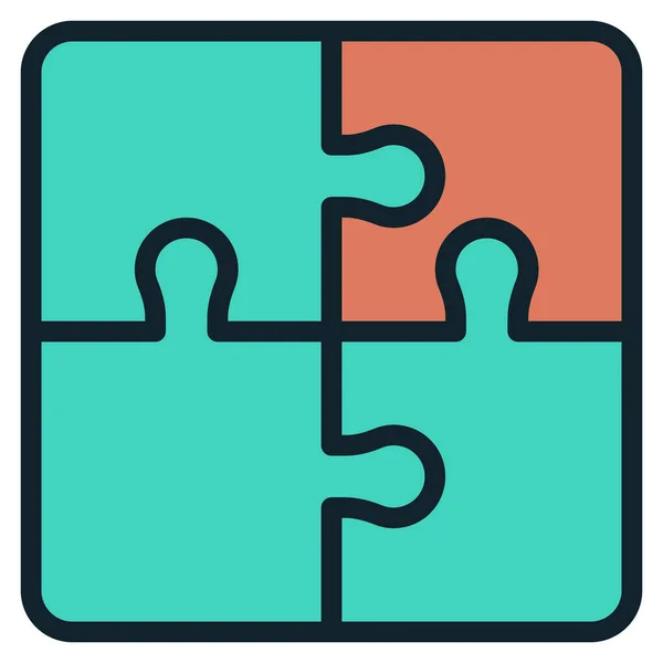 Datengruppe Puzzle Symbol Stil Ausgefüllter Umrisse — Stockvektor