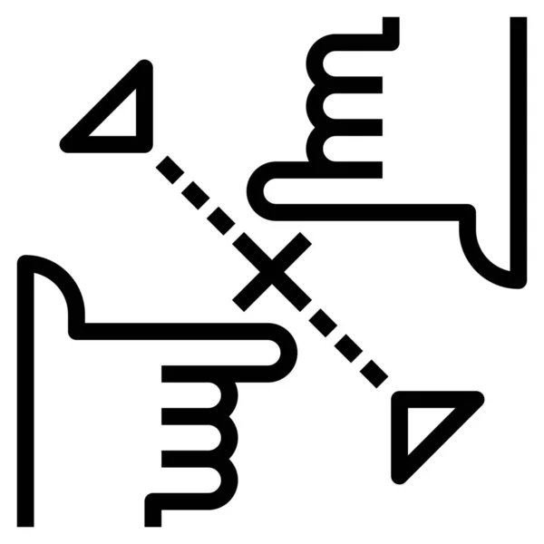 Inhaltsfokus Hand Symbol Outline Stil — Stockvektor