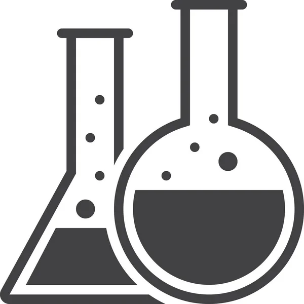 化学瓶实验室图标固体风格 — 图库矢量图片