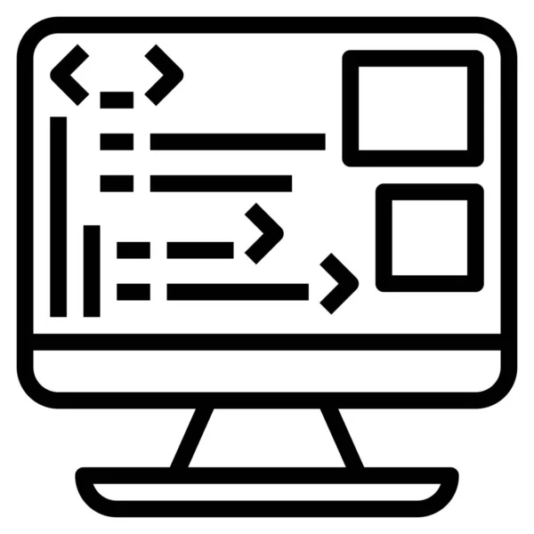 Back Computer Developer Icon Outline Style — Stock Vector