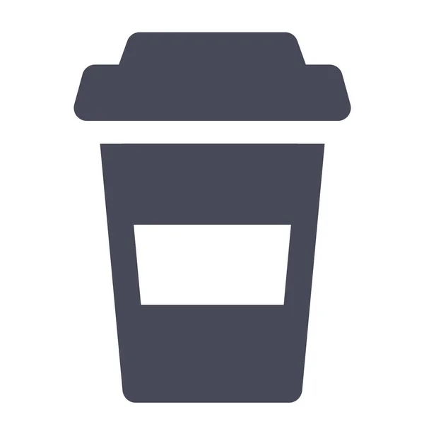 Koffiekopje Drinken Pictogram Solide Stijl — Stockvector