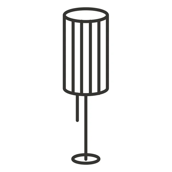 Lampadina Icona Lampada Terra Elettrica Stile Outline — Vettoriale Stock