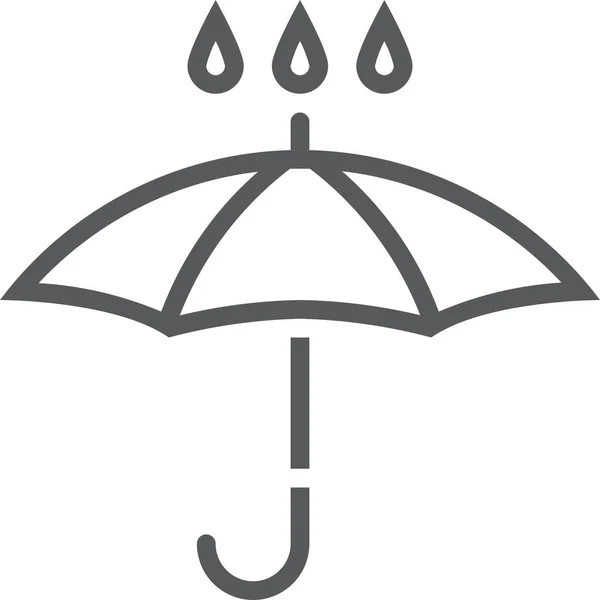 Regn Unbrella Väder Ikon Kontur Stil — Stock vektor