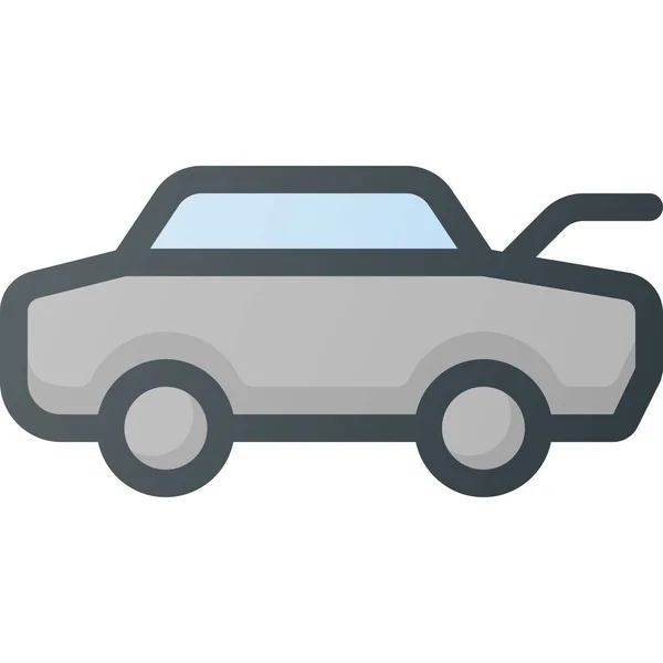 Capilla Del Coche Icono Abierto Estilo Contorno Lleno — Vector de stock