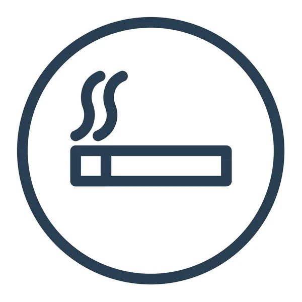 Ícone Sinal Cigarro Área Estilo Esboço — Vetor de Stock