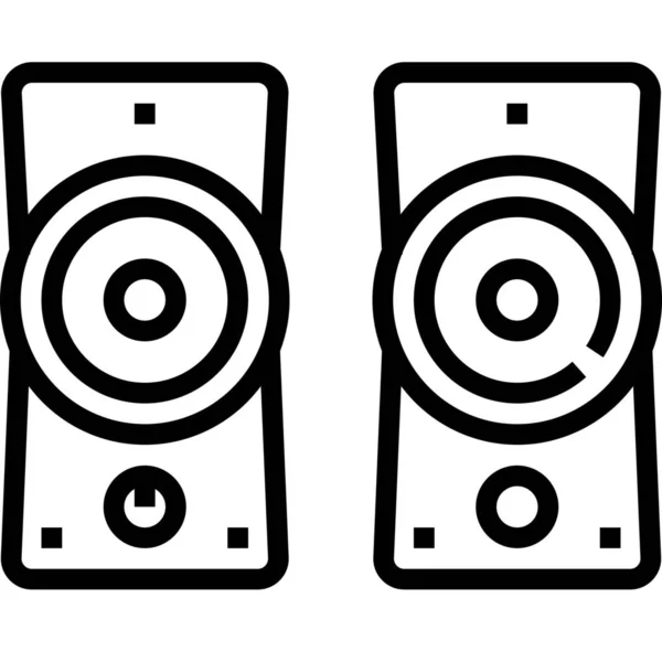 Audio Elektronická Ikona Zvuku Stylu Osnovy — Stockový vektor
