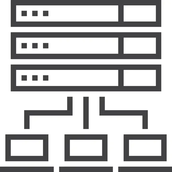 Datenbank Netzwerk Server Symbol Umriss Stil — Stockvektor