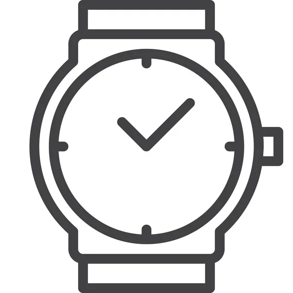 Reloj Tiempo Icono Muñeca Estilo Del Esquema — Vector de stock