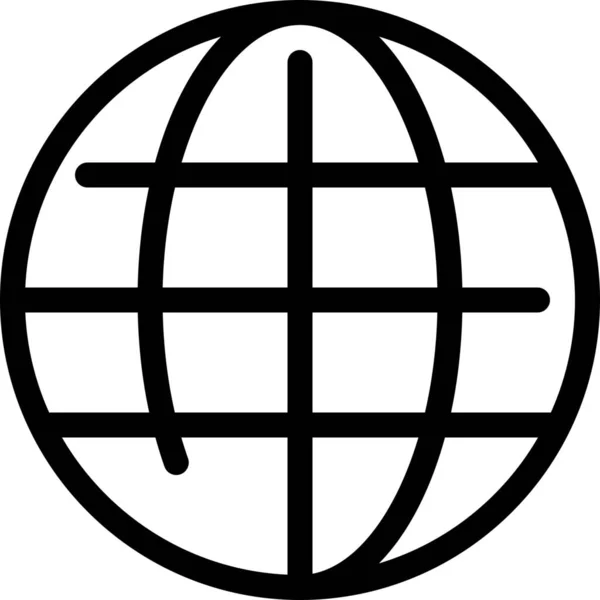 Geo Global Globales Globus Symbol Outline Stil — Stockvektor