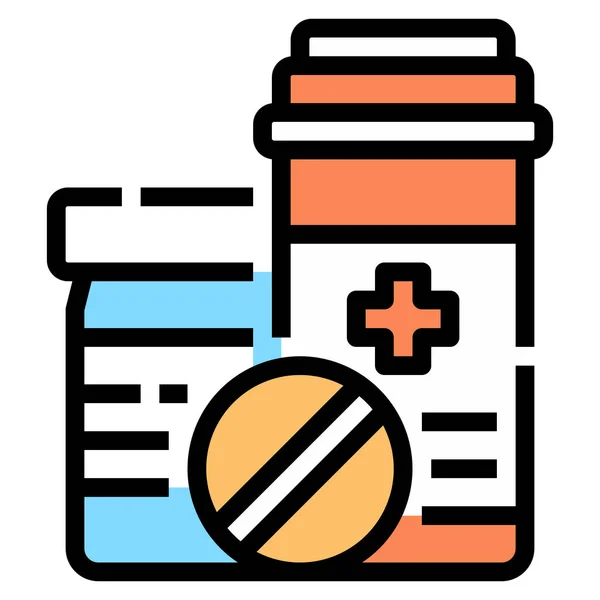 Suplementos Medicamentos Vitaminas Icono — Vector de stock