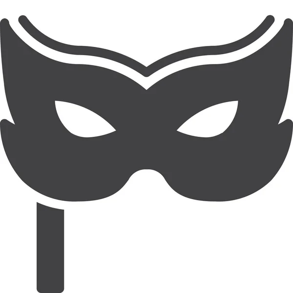 Karnaval Yüz Maskesi Simgesi Katı Biçiminde — Stok Vektör