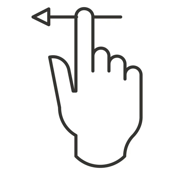 拖动轮廓样式中的手势手像 — 图库矢量图片