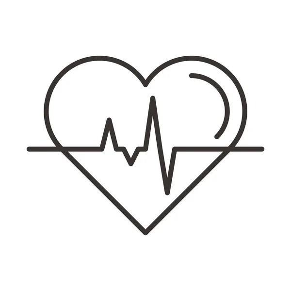 Saúde Coração Batimento Coração Ícone Estilo Esboço —  Vetores de Stock