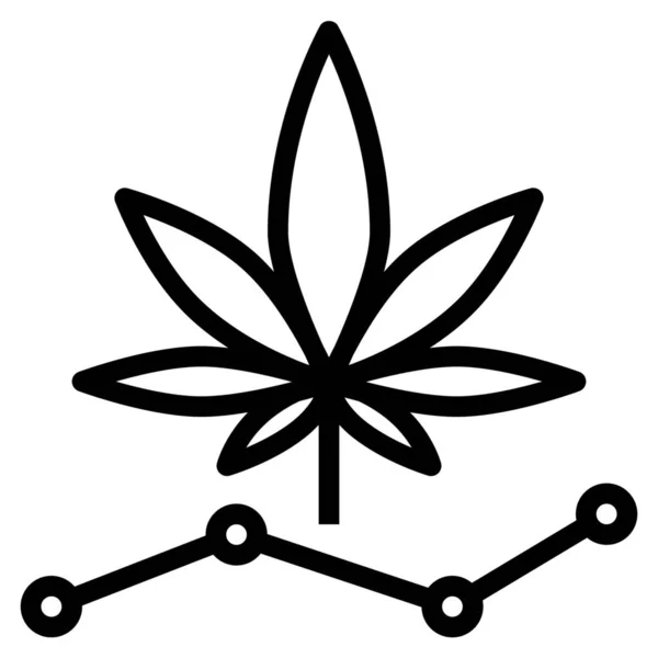 Konopí Bylina Marihuana Ikona — Stockový vektor