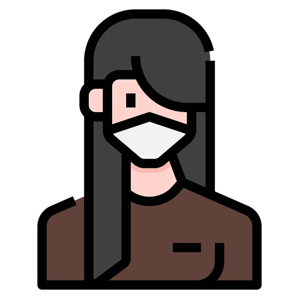 Ícone Médico Máscara Avatar — Vetor de Stock
