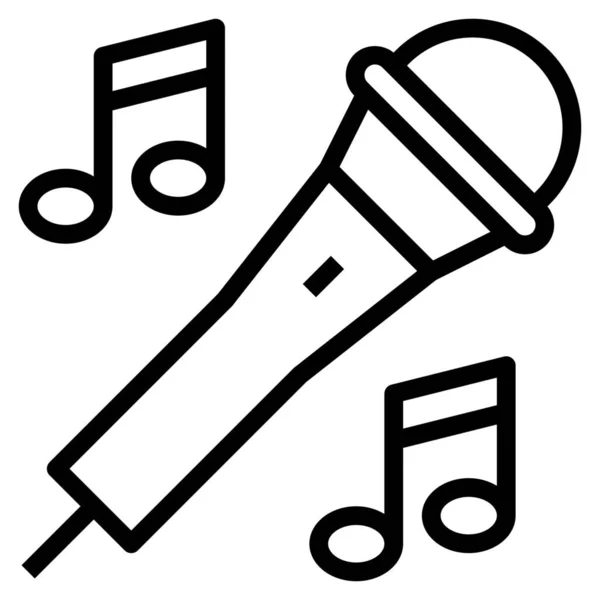 Icono Micrófono Micrófono Karaoke Estilo Outline — Archivo Imágenes Vectoriales