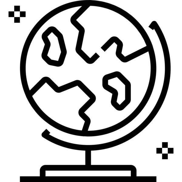 Earth Geography Globe Icon Outline Style — Stock Vector