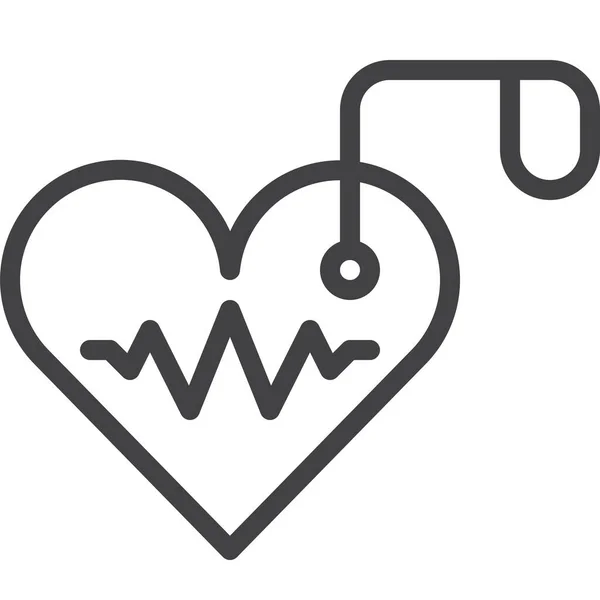 Artificial Cardiac Medical Icon Outline Style — Stock Vector