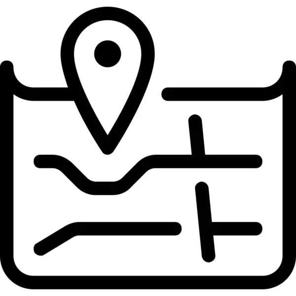 Ícone Navegação Mapa Direção Estilo Esboço —  Vetores de Stock
