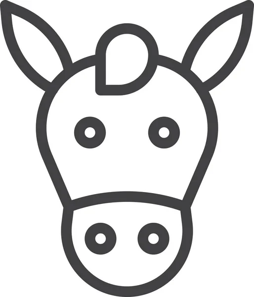 Head Horse Mustang Icon Outline Style — 스톡 벡터