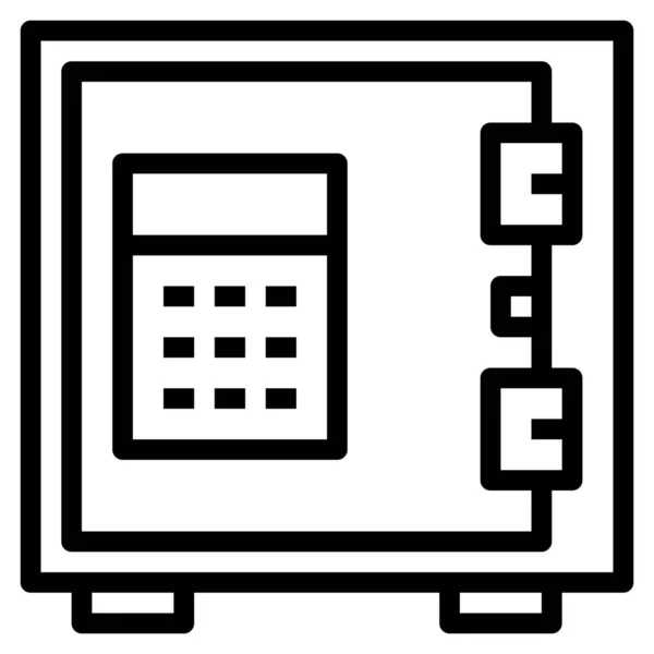 Caja Depósito Icono Seguridad Estilo Esquema — Vector de stock