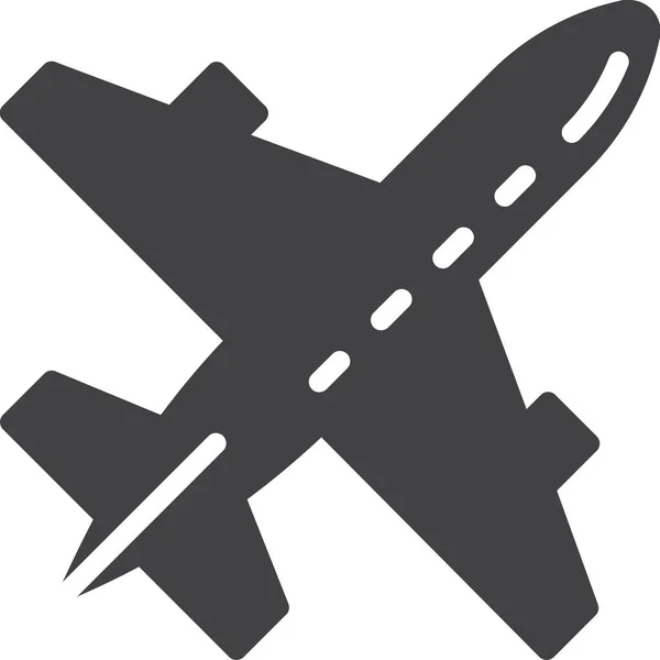 Uçak Uçuş Düzlemi Simgesi Katı Stil — Stok Vektör
